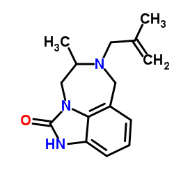 5-methyl-6-(2-methylprop-2-en-1-yl)-4,5,6,7-tetrahydroimidazo[4,5,1-jk][1,4]benzodiazepin-2-ol结构式