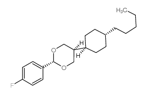 trans-2-(4-fluorophenyl)-5-(trans-4-n-pentylcyclohexyl)-1,3-dioxane Structure