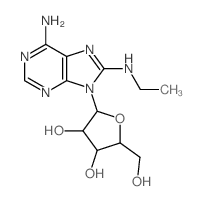 2-(6-amino-8-ethylamino-purin-9-yl)-5-(hydroxymethyl)oxolane-3,4-diol结构式
