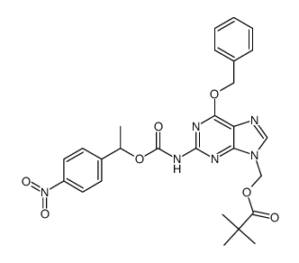 (6-(benzyloxy)-2-(((1-(4-nitrophenyl)ethoxy)carbonyl)-amino)-9H-purin-9-yl)methyl pivalate Structure