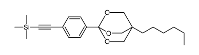 2-[4-(1-hexyl-3,5,8-trioxabicyclo[2.2.2]octan-4-yl)phenyl]ethynyl-trimethylsilane Structure