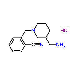 2-(3-Aminomethyl-piperidin-1-ylmethyl)-benzonitrilehydrochloride structure