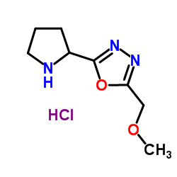 2-(Methoxymethyl)-5-(2-pyrrolidinyl)-1,3,4-oxadiazole hydrochloride (1:1) Structure