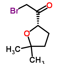 Ethanone, 2-bromo-1-(tetrahydro-5,5-dimethyl-2-furanyl)-, (S)- (9CI) structure