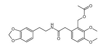 6-(2-(2-(benzo[d][1,3]dioxol-5-yl)ethylamino)-2-oxoethyl)-2,3-dimethoxybenzyl acetate Structure