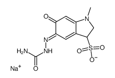 sodium 5-[(aminocarbonyl)hydrazono]-2,3,5,6-tetrahydro-1-methyl-6-oxo-1H-indole-3-sulphonate Structure