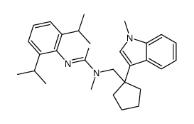 3-(2,6-dipropan-2-ylphenyl)-1-methyl-1-[[1-(1-methylindol-3-yl)cyclope ntyl]methyl]urea Structure