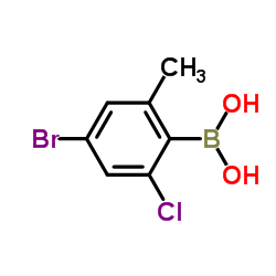 4-Bromo-2-chloro-6-methylphenylboronic acid结构式