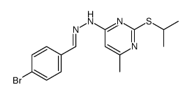 N-[(E)-(4-bromophenyl)methylideneamino]-6-methyl-2-propan-2-ylsulfanylpyrimidin-4-amine结构式