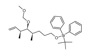 (4R,5S,6S)-((5-(Methoxymethoxy)-4,6-dimethyl-7-octen-1-yl)oxy)(1,1-dimethylethyl)diphenylsilane结构式