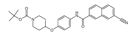 N-{4-[(1-tert-butoxycarbonyl-4-piperidyl)oxy]phenyl}-7-cyano-2-naphthamide结构式