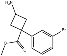 Cyclobutanecarboxylic acid, 3-amino-1-(3-bromophenyl)-, methyl ester Structure