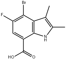 4-溴-5-氟-2,3-二甲基-1H-吲哚-7-羧酸结构式