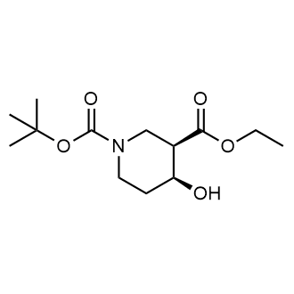 1-(Tert-butyl) 3-ethyl (3R,4S)-4-hydroxypiperidine-1,3-dicarboxylate Structure