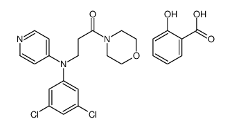 3-(3,5-dichloro-N-pyridin-4-ylanilino)-1-morpholin-4-ylpropan-1-one,2-hydroxybenzoic acid结构式