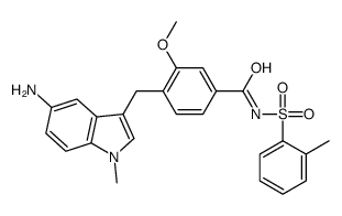 4-[(5-Amino-1-methyl-1H-indol-3-yl)methyl]-3-methoxy-N-[(2-methylphenyl)sulfonyl]benzamide Structure