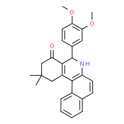 5-(3,4-Dimethoxyphenyl)-2,2-dimethyl-2,3,5,6-tetrahydrobenzo[a]phenanthridin-4(1H)-one结构式