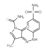 3-methyl-5-oxo-4-[(4-sulfamoylphenyl)hydrazinylidene]pyrazole-1-carbothioamide Structure