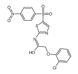 2-(2-chlorophenoxy)-N-[5-(4-nitrophenyl)sulfonyl-1,3-thiazol-2-yl]acetamide结构式