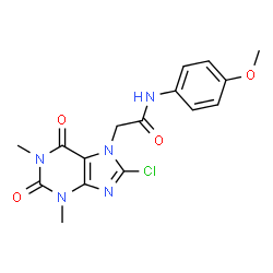 2-(8-Chloro-1,3-dimethyl-2,6-dioxo-1,2,3,6-tetrahydro-7H-purin-7-yl)-N-(4-methoxyphenyl)acetamide结构式