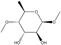Methyl 4-O-methyl-6-deoxy-β-D-altropyranoside结构式