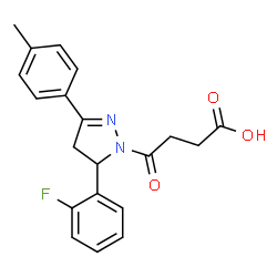 4-(5-(2-fluorophenyl)-3-(p-tolyl)-4,5-dihydro-1H-pyrazol-1-yl)-4-oxobutanoic acid结构式
