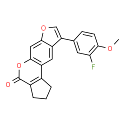 9-(3-Fluoro-4-methoxyphenyl)-2,3-dihydrocyclopenta[c]furo[3,2-g]chromen-4(1H)-one structure