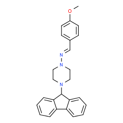 4-(9H-fluoren-9-yl)-N-(4-methoxybenzylidene)-1-piperazinamine结构式