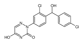 2-[3-chloro-4-[(4-chlorophenyl)-hydroxymethyl]phenyl]-1,2,4-triazine-3,5-dione Structure