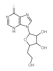 6H-Purine-6-thione,9-(5-deoxy-b-D-ribo-hexofuranosyl)-1,9-dihydro- structure