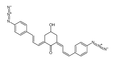 2,6-bis[3-(4-azidophenyl)prop-2-enylidene]-4-hydroxycyclohexan-1-one结构式
