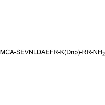 Mca-(Asn670,Leu671)-Amyloid β/A4 Protein Precursor770 (667-676)-Lys(Dnp)-Arg-Arg amide trifluoroacetate salt Structure