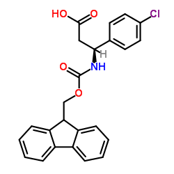 Fmoc-(R)-4-氯苯基-beta-苯丙氨酸结构式