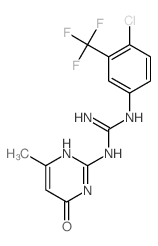 Guanidine,N-[4-chloro-3-(trifluoromethyl)phenyl]-N'-(1,4-dihydro-6-methyl-4-oxo-2-pyrimidinyl)-(9CI)结构式