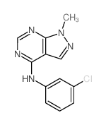 1H-Pyrazolo[3,4-d]pyrimidin-4-amine,N-(3-chlorophenyl)-1-methyl- Structure