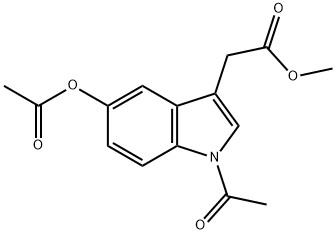 1-Acetyl-5-acetyloxy-1H-indole-3-acetic acid methyl ester结构式