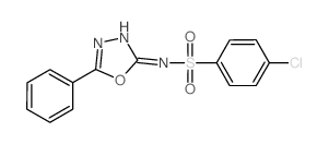 Benzenesulfonamide, p-chloro-N-(5-phenyl-1,3,4-oxadiazol-2-yl)- (en) Structure