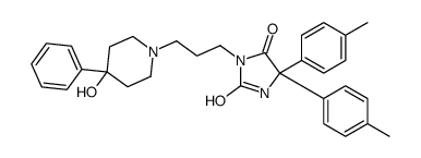 3-[3-(4-hydroxy-4-phenylpiperidin-1-yl)propyl]-5,5-bis(4-methylphenyl)imidazolidine-2,4-dione结构式