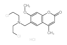 6-[bis(2-chloroethyl)aminomethyl]-7-methoxy-4-methyl-chromen-2-one Structure