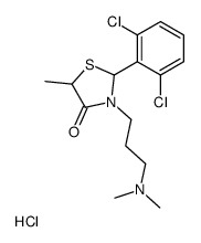2-(2,6-dichlorophenyl)-3-[3-(dimethylamino)propyl]-5-methyl-1,3-thiazolidin-4-one,hydrochloride结构式