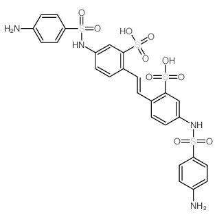 5-[(4-aminophenyl)sulfonylamino]-2-[2-[4-[(4-aminophenyl)sulfonylamino]-2-sulfo-phenyl]ethenyl]benzenesulfonic acid structure