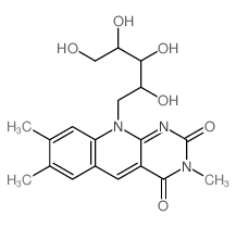 3,7,8-trimethyl-10-(2,3,4,5-tetrahydroxypentyl)pyrimido[4,5-b]quinoline-2,4-dione Structure
