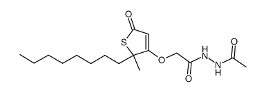 (+/-)-(5-methyl-5-octyl-2-oxo-5H-thiophen-4-yloxy)-acetic acid N'-acetyl hydrazide结构式