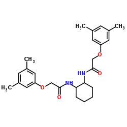 N,N'-1,2-Cyclohexanediylbis[2-(3,5-dimethylphenoxy)acetamide]结构式