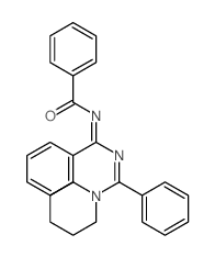 N-[phenyl-[[phenyl-(1-piperidyl)methylidene]amino]methylidene]benzamide结构式