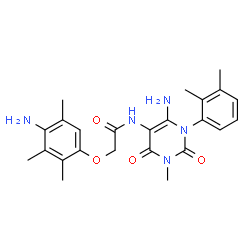 Acetamide,N-[6-amino-1-(2,3-dimethylphenyl)-1,2,3,4-tetrahydro-3-methyl-2,4-dioxo-5-pyrimidinyl]-2-(4-amino-2,3,5-trimethylphenoxy)-结构式