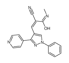2-cyano-N-methyl-3-(1-phenyl-3-pyridin-4-ylpyrazol-4-yl)prop-2-enamide结构式