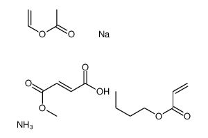 azanium,butyl prop-2-enoate,ethenyl acetate,(Z)-4-methoxy-4-oxobut-2-enoate,sodium Structure