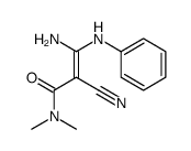 3-amino-3-anilino-2-cyano-N,N-dimethylprop-2-enamide结构式