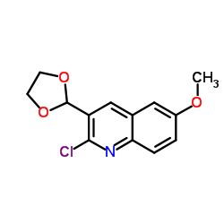 2-Chloro-3-(1,3-dioxolan-2-yl)-6-methoxyquinoline Structure